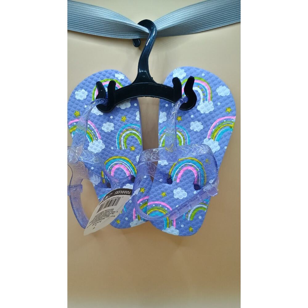 Juncture Girls Toddler Flip Flop/ Sandals With Heal Strap - Size M 7/8 NWT